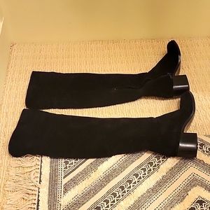 Rag and Bone, over the knee, black, suede, leather boots